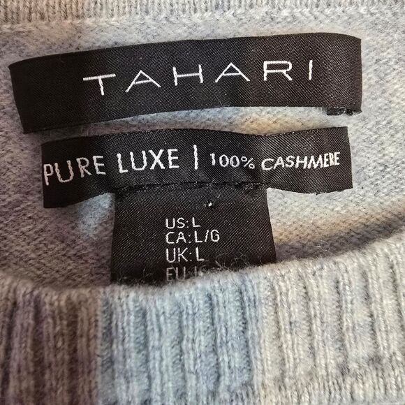 Tahari 100% Cashmere crewneck sweater with pockets - Picture 8 of 11